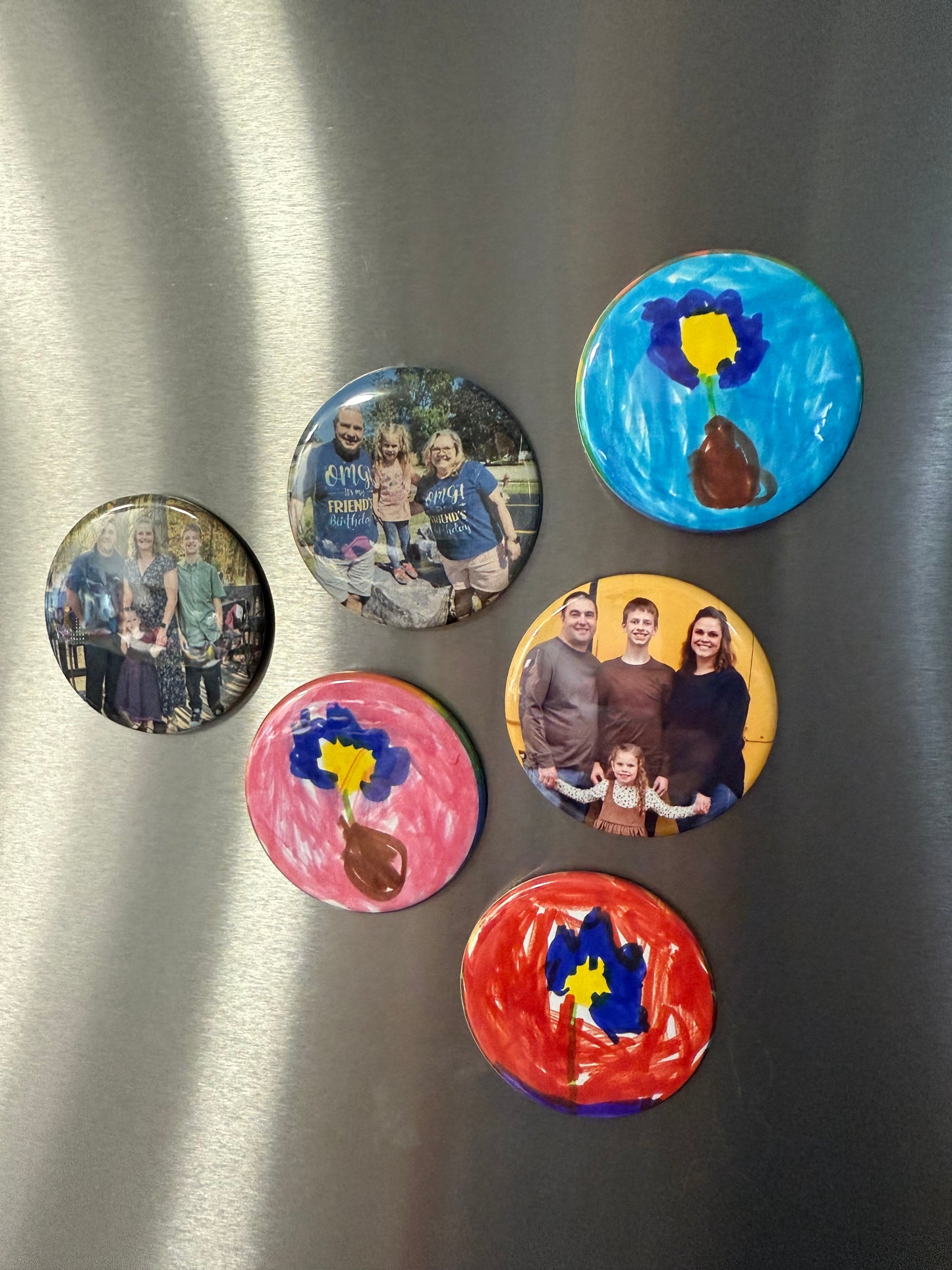 2.25 Round Photo Magnet set of 6