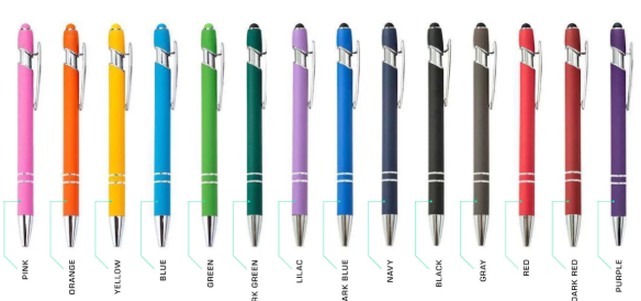 10x Laser Engraved Soft Touch Pens